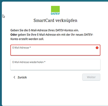 E-Mail-Adresse eintragen